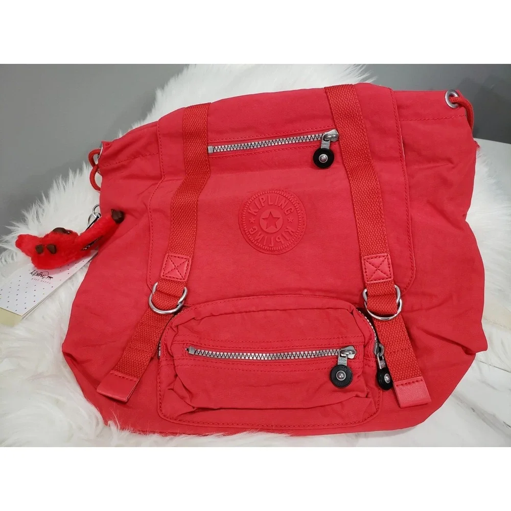 NEW Kipling Joetsu S Backpack CAYENNE BP3828 Purse bag RED DRAWSTRING